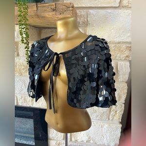 Black unique shaw, caplet cover, sweater cover